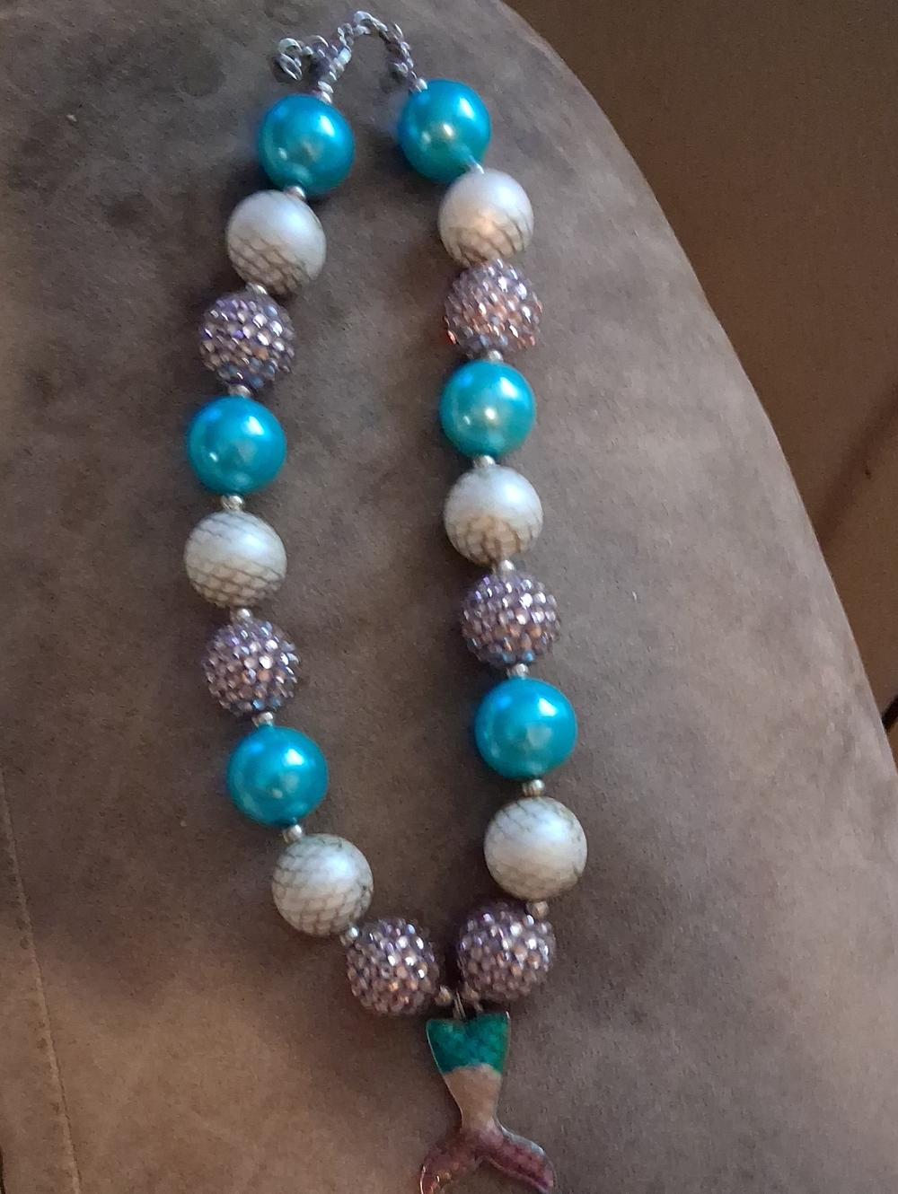 Turquoise Beaded Mermaid Pendant Necklace